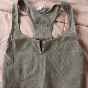 Gray Ribbed Women's Sleepwear Top